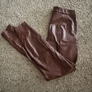 Brown Skinny Faux Leather Pants